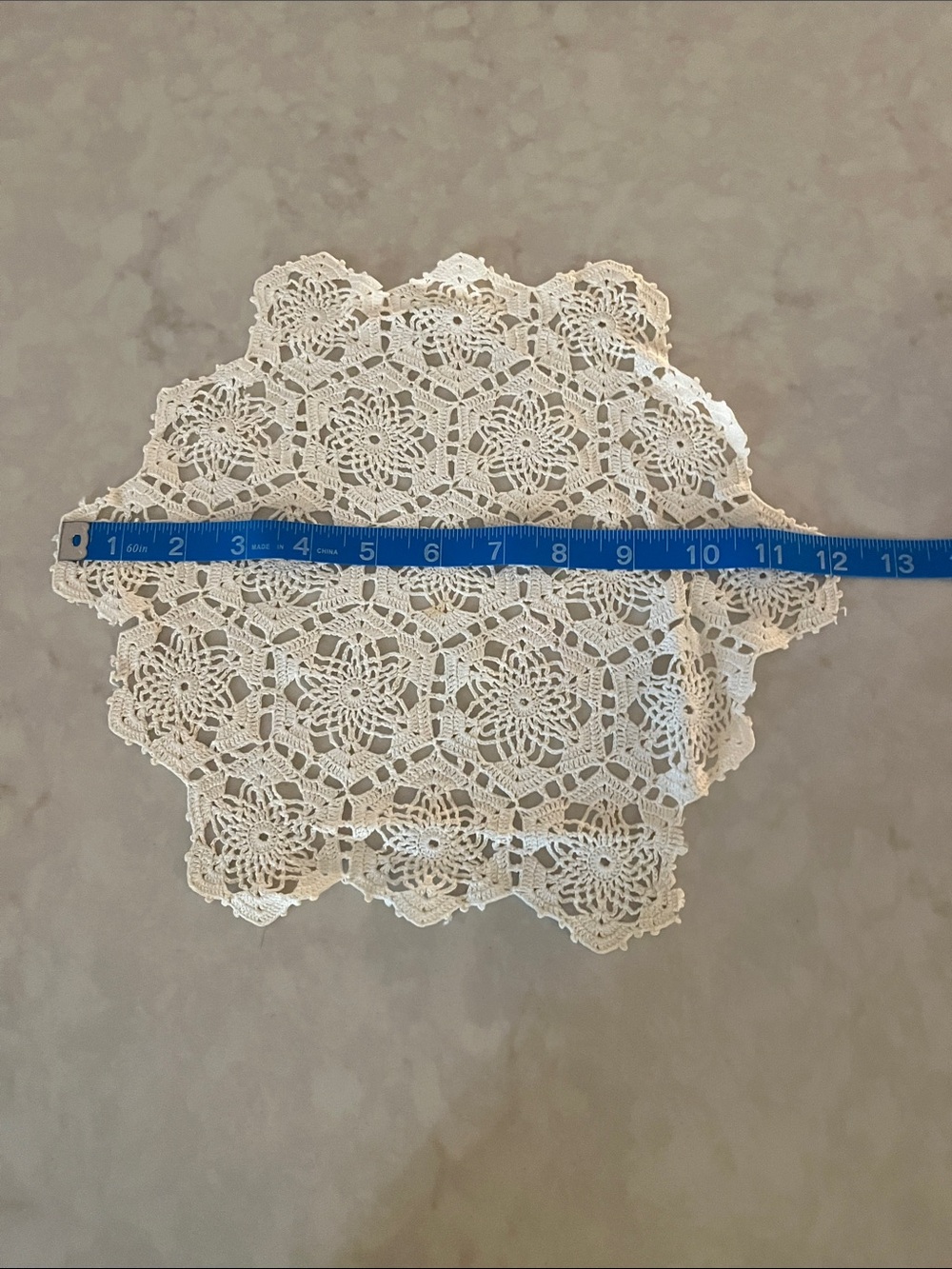 Vintage Hand Crochet Lace Doily Lot 12 pieces Cream White Mixed Size - Picture 13 of 13